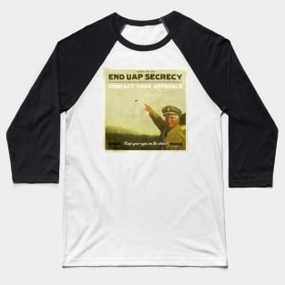 End UAP Secrecy - Contact Your Officials - Retro 'General' Variant Baseball T-Shirt